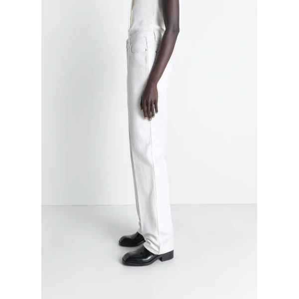 Lemaire High Waisted Straight Pants in Denim - Pants - Parisian Minimalist Luxury at Luxury Shoes 