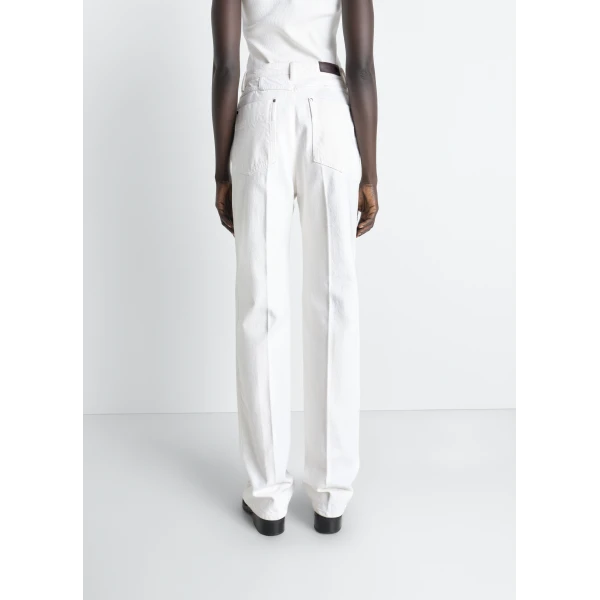 Lemaire High Waisted Straight Pants in Denim - Pants - Parisian Minimalist Luxury at Luxury Shoes 