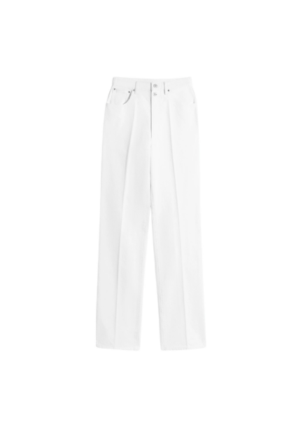 Lemaire High Waisted Straight Pants in Denim - Pants - Parisian Minimalist Luxury at Luxury Shoes 