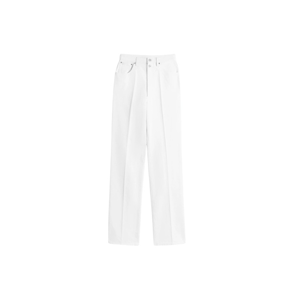 Lemaire High Waisted Straight Pants in Denim - Pants - Parisian Minimalist Luxury at Luxury Shoes 
