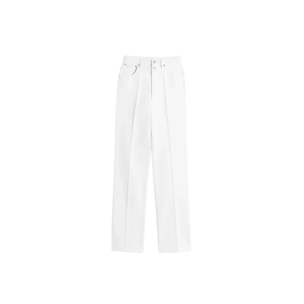 Lemaire High Waisted Straight Pants in Denim - Pants - Parisian Minimalist Luxury at Luxury Shoes 