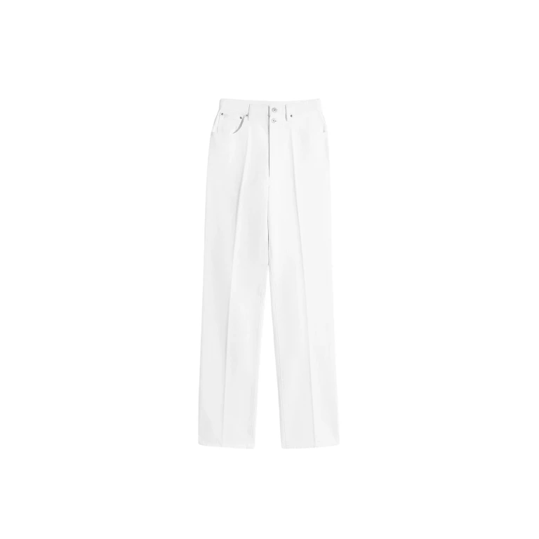 Lemaire High Waisted Straight Pants in Denim - Pants - Parisian Minimalist Luxury at Luxury Shoes 