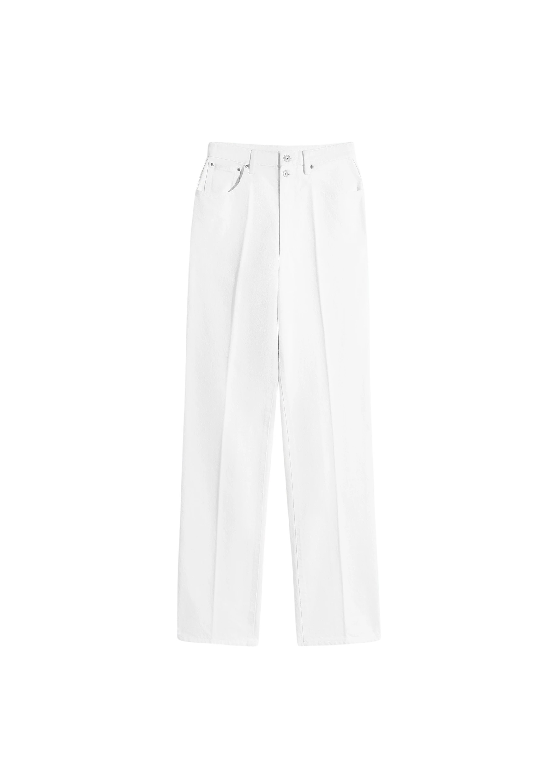 Lemaire High Waisted Straight Pants in Denim - Pants - Parisian Minimalist Luxury at Luxury Shoes 