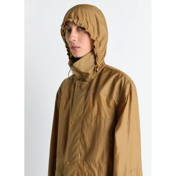 Lemaire Hooded Raincoat in Light Nylon - Coats - Parisian Minimalist Luxury at Luxury Shoes 