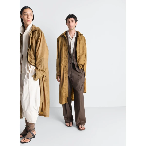 Lemaire Hooded Raincoat in Light Nylon - Coats - Parisian Minimalist Luxury at Luxury Shoes 