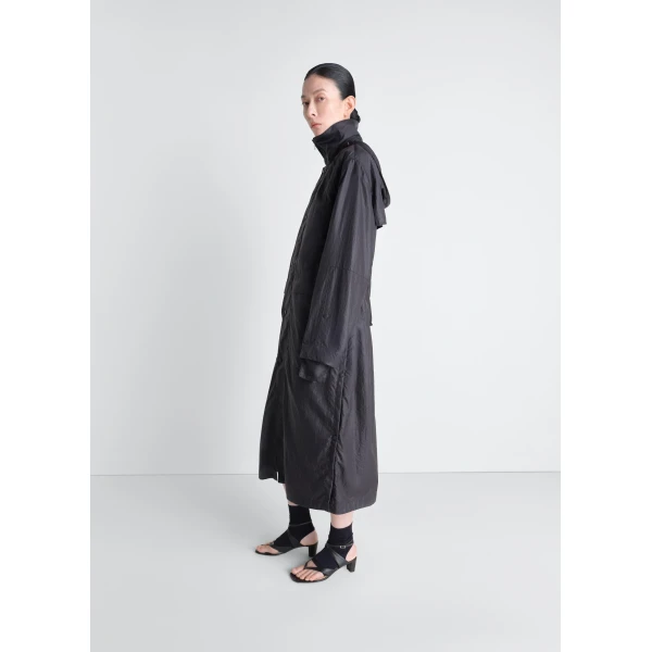 Lemaire Hooded Raincoat in Light Nylon - Coats - Parisian Minimalist Luxury at Luxury Shoes 