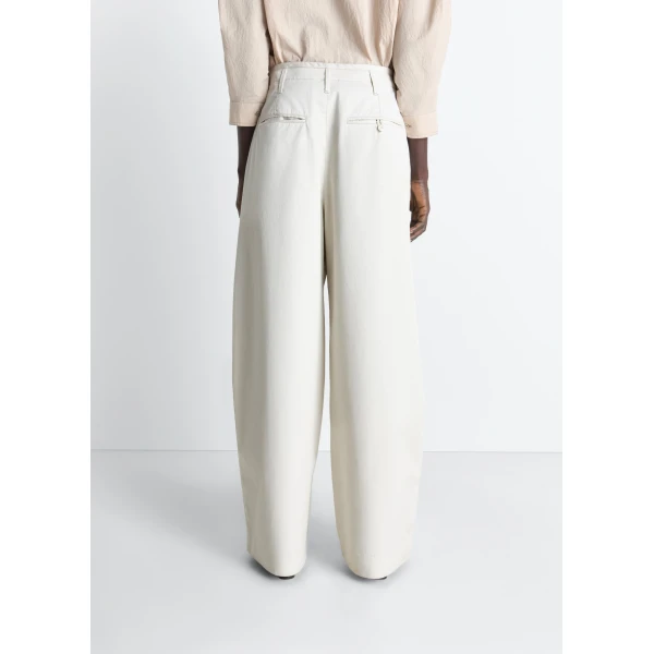 Lemaire Large Chino in Cotton Twill - Pants - Parisian Minimalist Luxury at Luxury Shoes 