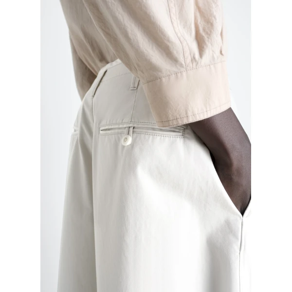Lemaire Large Chino in Cotton Twill - Pants - Parisian Minimalist Luxury at Luxury Shoes 