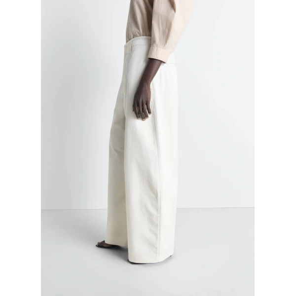 Lemaire Large Chino in Cotton Twill - Pants - Parisian Minimalist Luxury at Luxury Shoes 