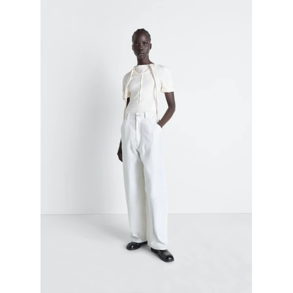 Lemaire Large Pants in Denim - Pants - Parisian Minimalist Luxury at Luxury Shoes 