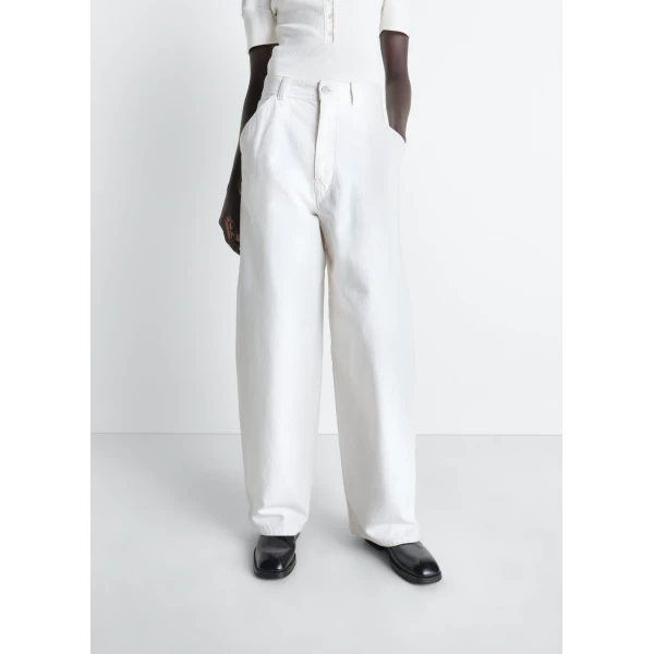 Lemaire Large Pants in Denim - Pants - Parisian Minimalist Luxury at Luxury Shoes 