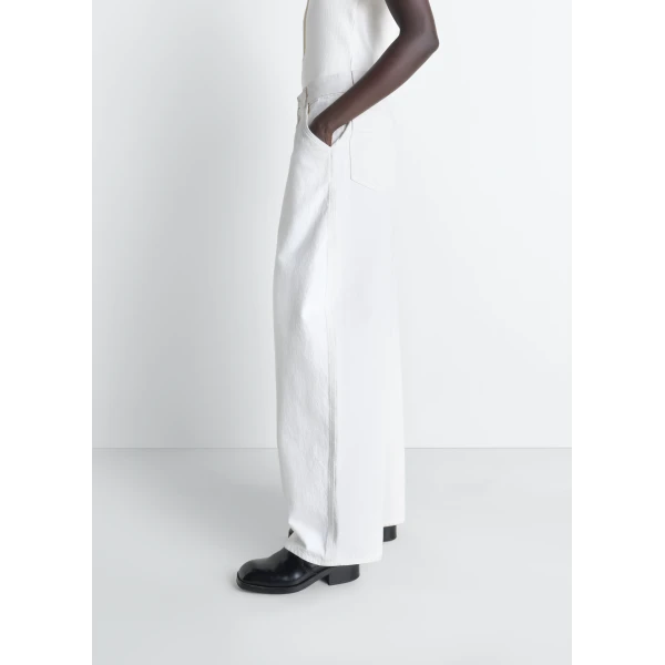 Lemaire Large Pants in Denim - Pants - Parisian Minimalist Luxury at Luxury Shoes 