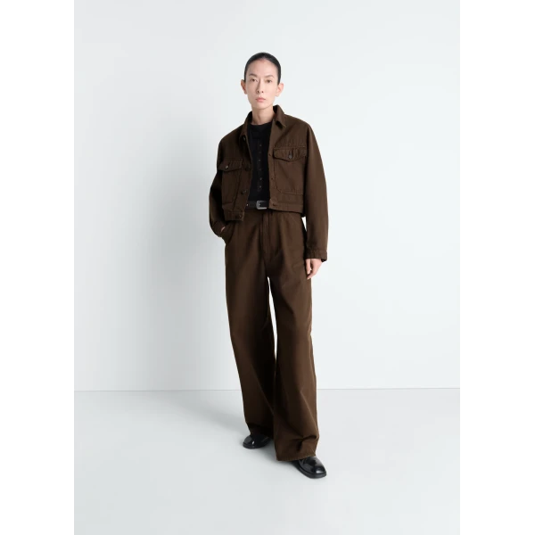 Lemaire Large Pants in Dyed Broken Twill - Pants - Parisian Minimalist Luxury at Luxury Shoes 