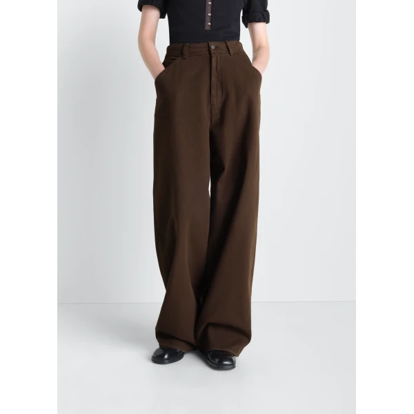 Lemaire Large Pants in Dyed Broken Twill - Pants - Parisian Minimalist Luxury at Luxury Shoes 