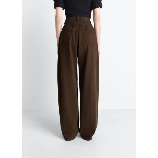 Lemaire Large Pants in Dyed Broken Twill - Pants - Parisian Minimalist Luxury at Luxury Shoes 