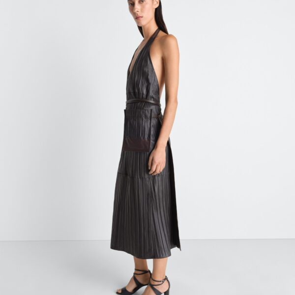 Lemaire Leather Apron Dress in Crinkle Lamb Leather, view 5
