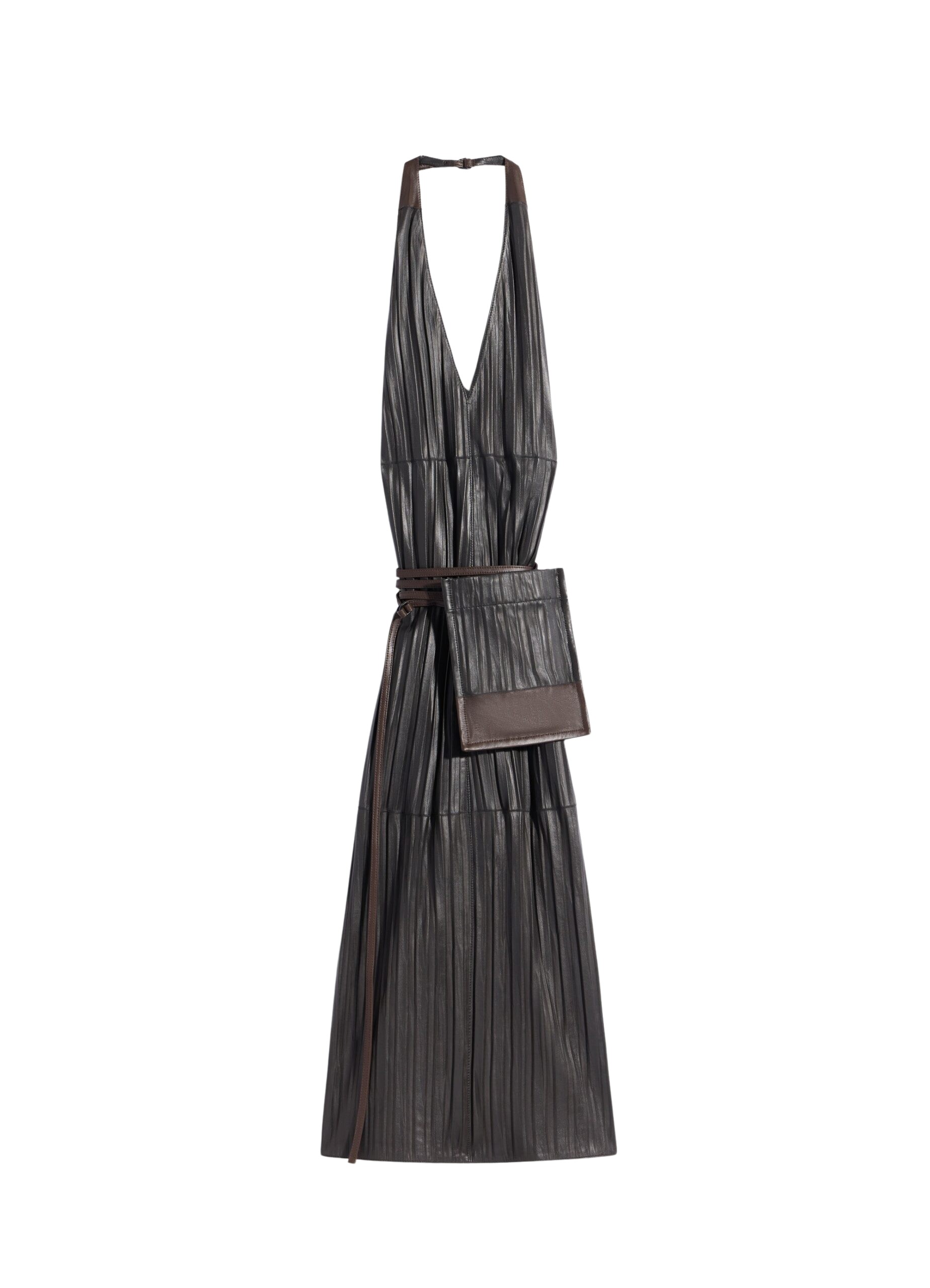 Lemaire Leather Apron Dress in Crinkle Lamb Leather - Dresses - Parisian Minimalist Luxury at Luxury Shoes 