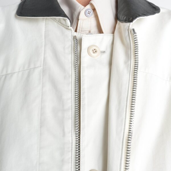 Lemaire Leather Collar Blouson in Cotton Twill Jacket, view 2