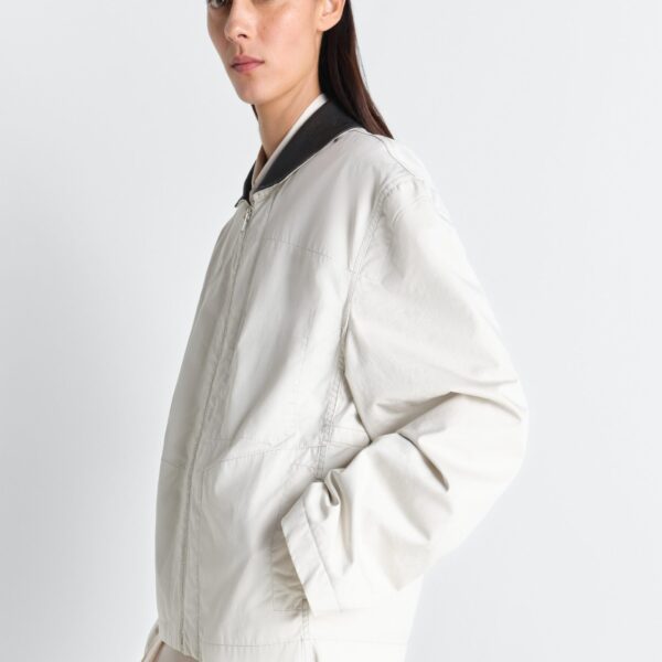 Lemaire Leather Collar Blouson in Cotton Twill Jacket, view 5