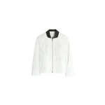 Lemaire Leather Collar Blouson in Cotton Twill - Jackets - Parisian Minimalist Luxury at Luxury Shoes 