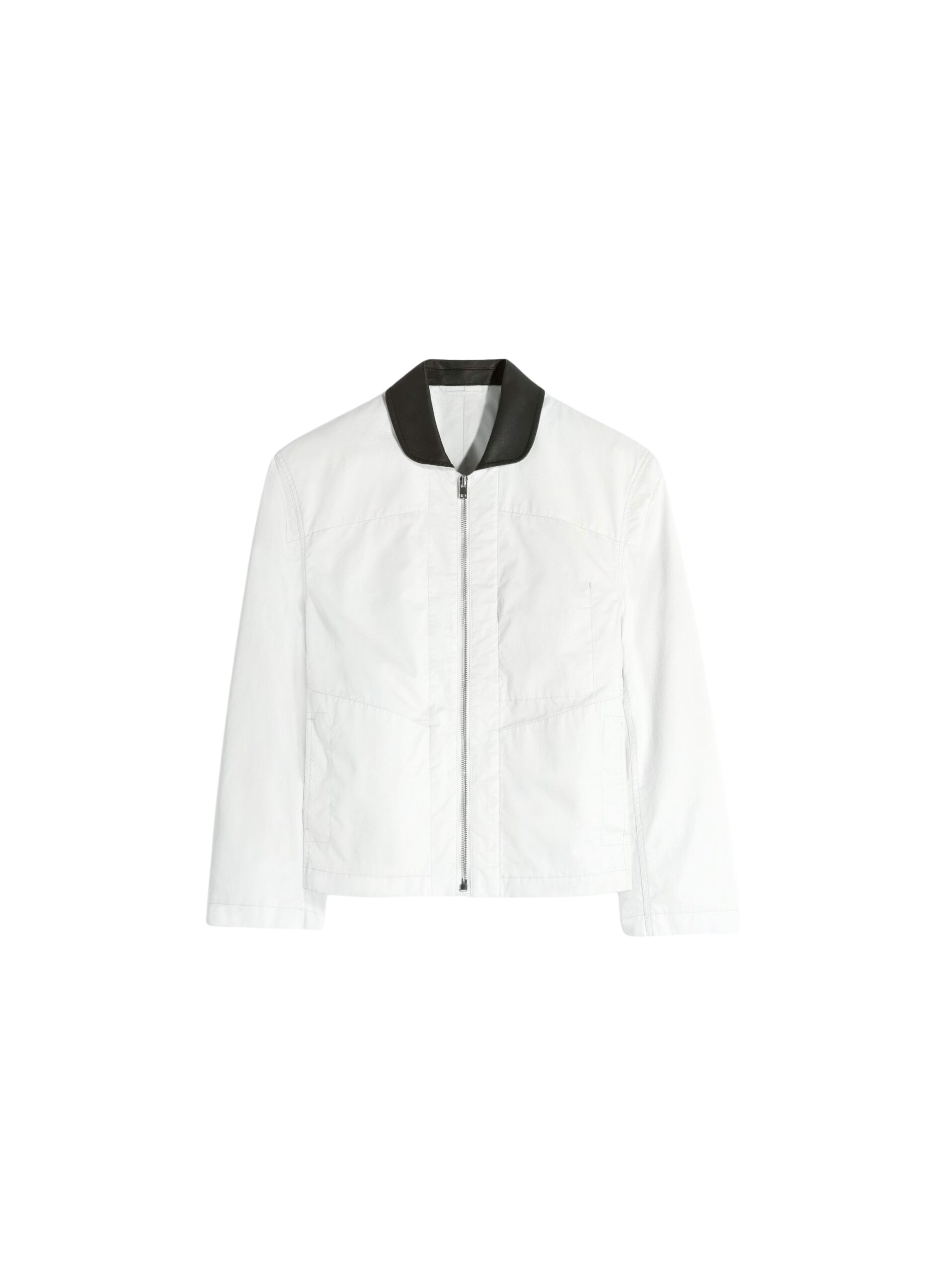 Lemaire Leather Collar Blouson in Cotton Twill - Jackets - Parisian Minimalist Luxury at Luxury Shoes 