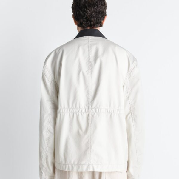Lemaire Leather Collar Blouson in Cotton Twill Jacket, view 7