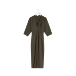 Lemaire Leather V-neck Dress - Dresses - Parisian Minimalist Luxury at Luxury Shoes 