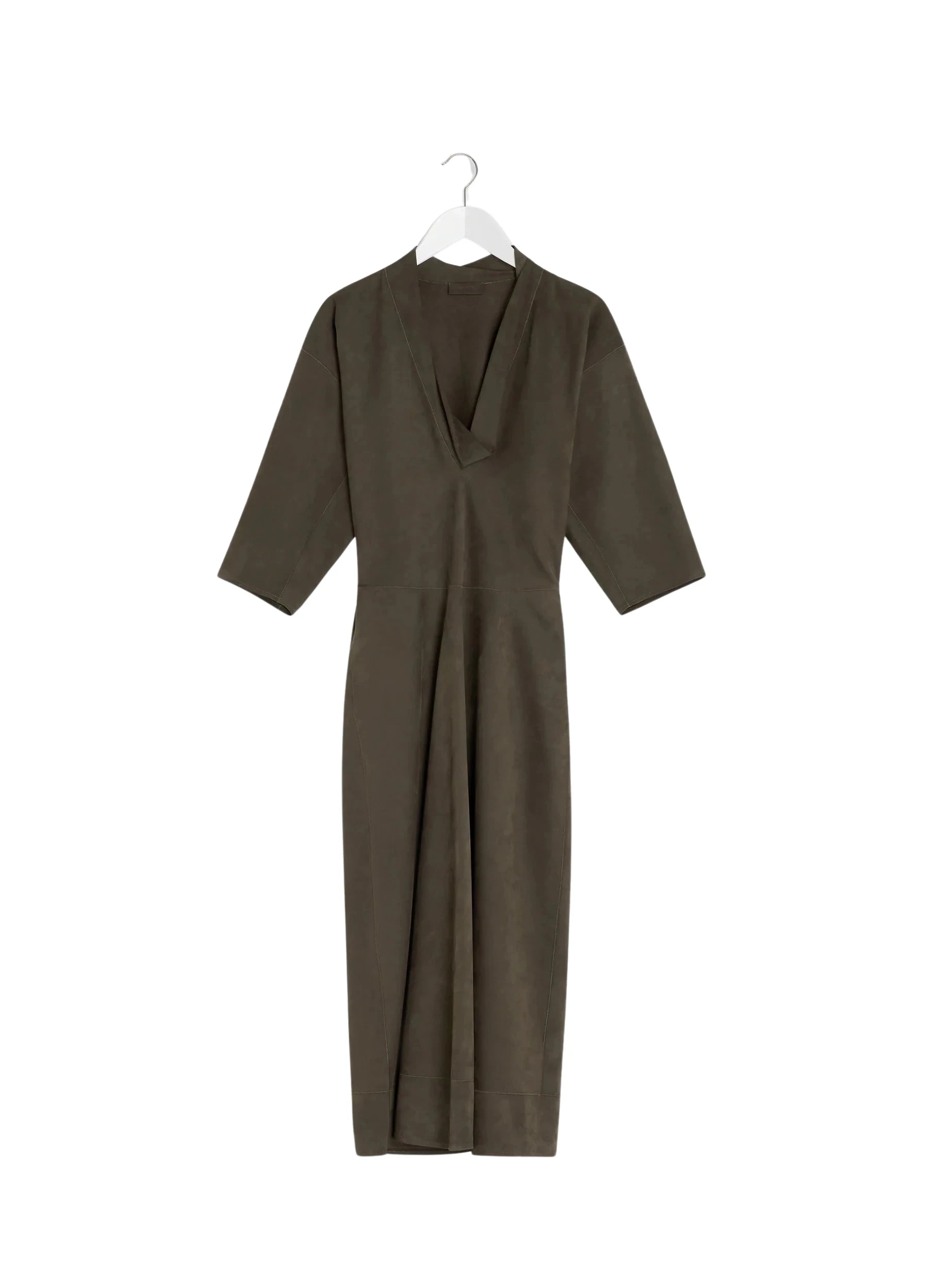 Lemaire-Leather-V-neck-Dress-coveti-175357_nobg Lemaire Leather V-neck Dress - Dresses - Parisian Minimalist Luxury at Luxury Shoes