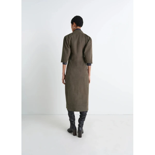 Lemaire Leather V-neck Dress - Dresses - Parisian Minimalist Luxury at Luxury Shoes 