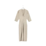 Lemaire Leather V-neck Dress - Dresses - Parisian Minimalist Luxury at Luxury Shoes 