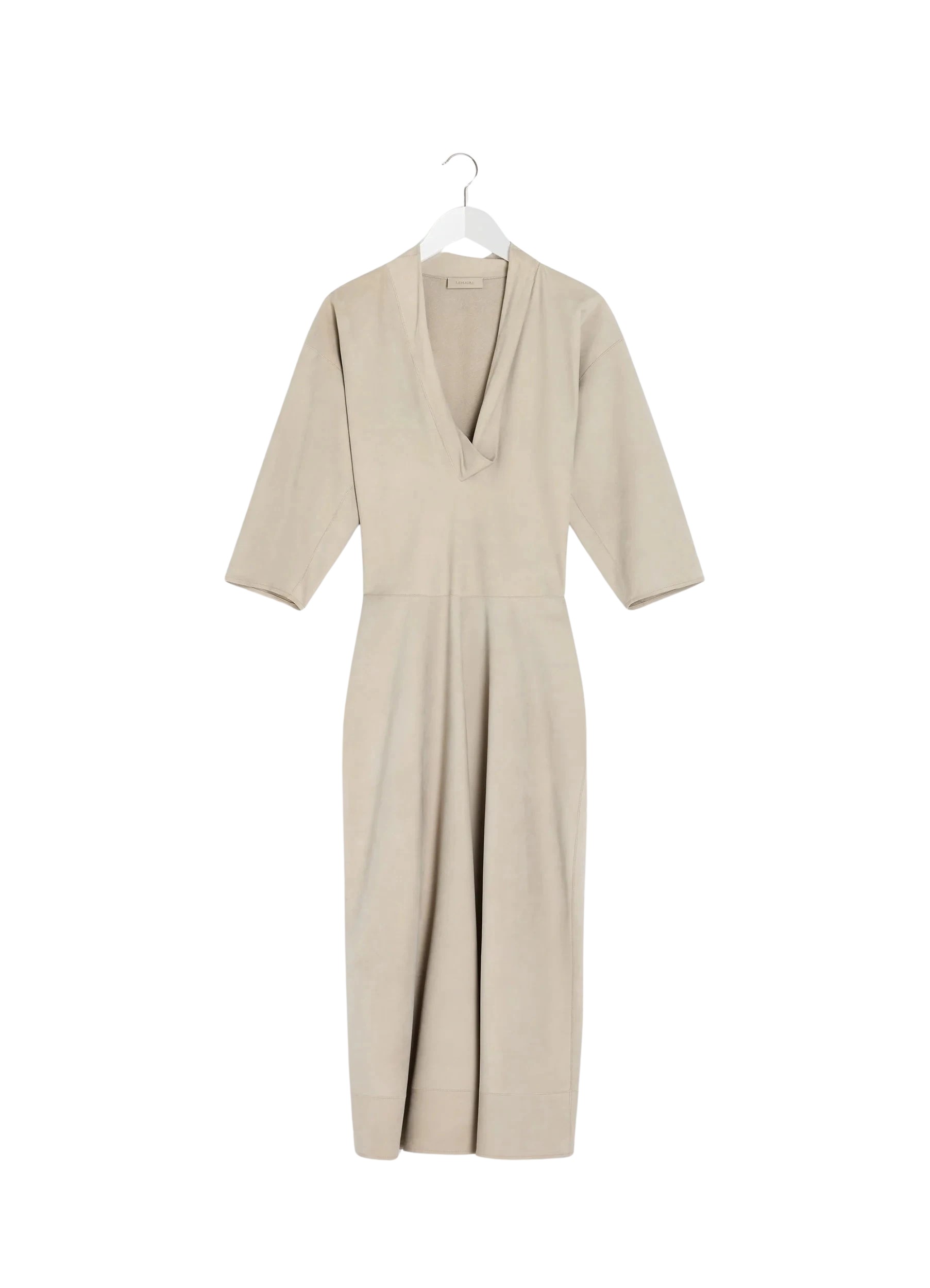 Lemaire Leather V-neck Dress - Dresses - Parisian Minimalist Luxury at Luxury Shoes 