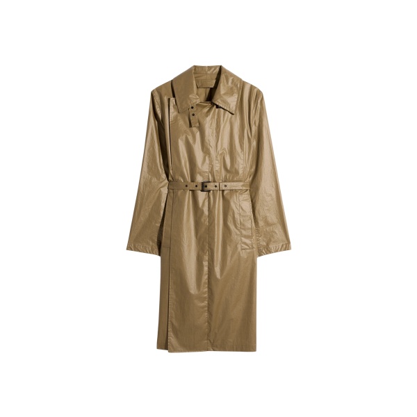 Lemaire Light Wrap Coat in Light Coated Cotton - Coats - Parisian Minimalist Luxury at Luxury Shoes 
