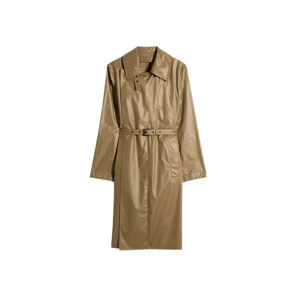 Lemaire Light Wrap Coat in Light Coated Cotton - Coats - Parisian Minimalist Luxury at Luxury Shoes 
