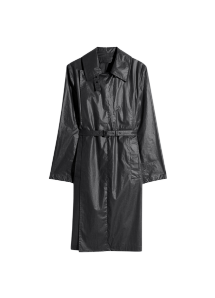 Lemaire Light Wrap Coat in Light Coated Cotton - Coats - Parisian Minimalist Luxury at Luxury Shoes 