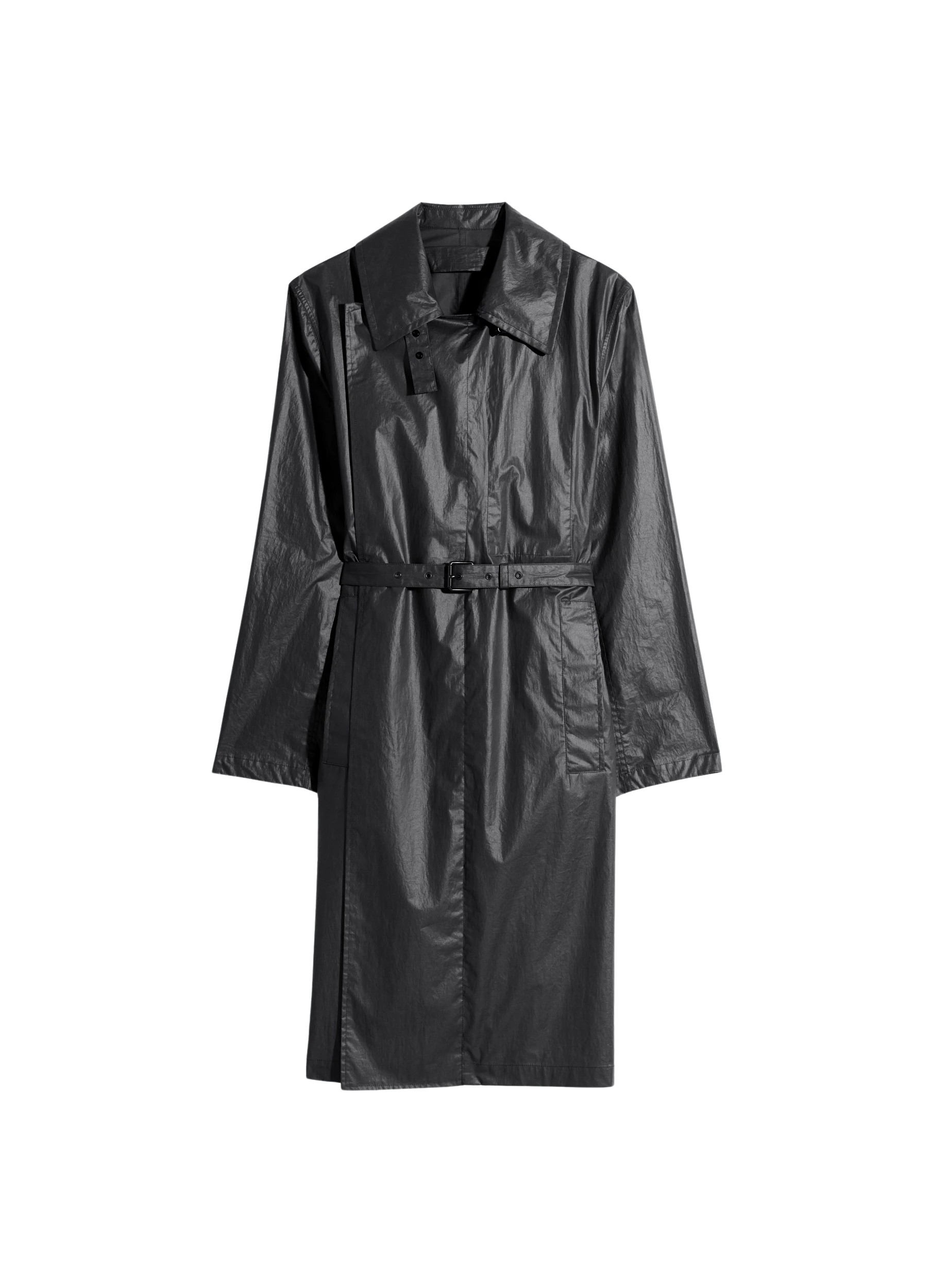 Lemaire Light Wrap Coat in Light Coated Cotton - Coats - Parisian Minimalist Luxury at Luxury Shoes 