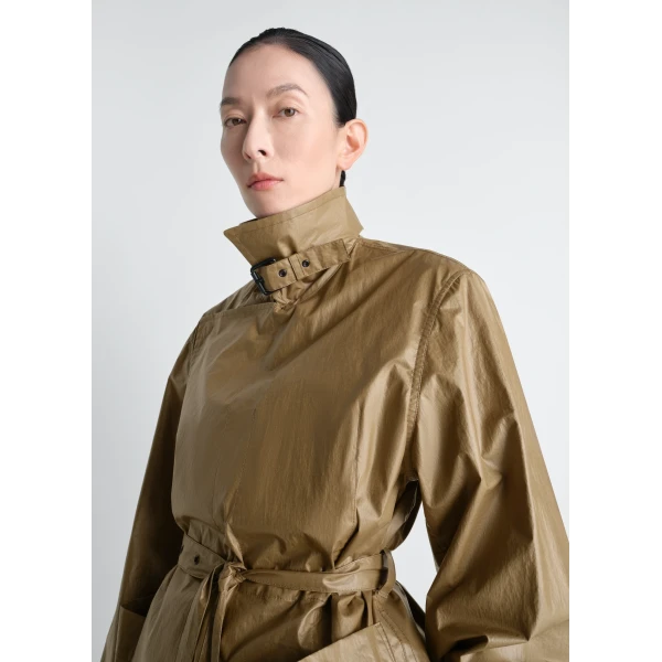Lemaire Light Wrap Jacket in Light Coated Cotton - Jackets - Parisian Minimalist Luxury at Luxury Shoes 