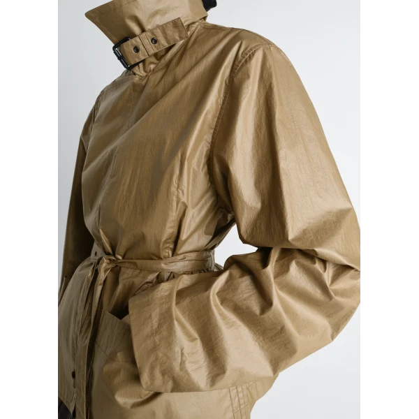 Lemaire Light Wrap Jacket in Light Coated Cotton - Jackets - Parisian Minimalist Luxury at Luxury Shoes 