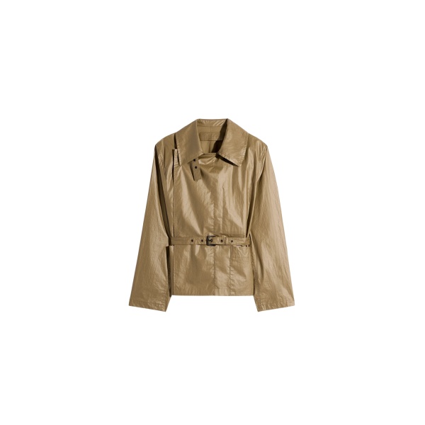 Lemaire Light Wrap Jacket in Light Coated Cotton - Jackets - Parisian Minimalist Luxury at Luxury Shoes 
