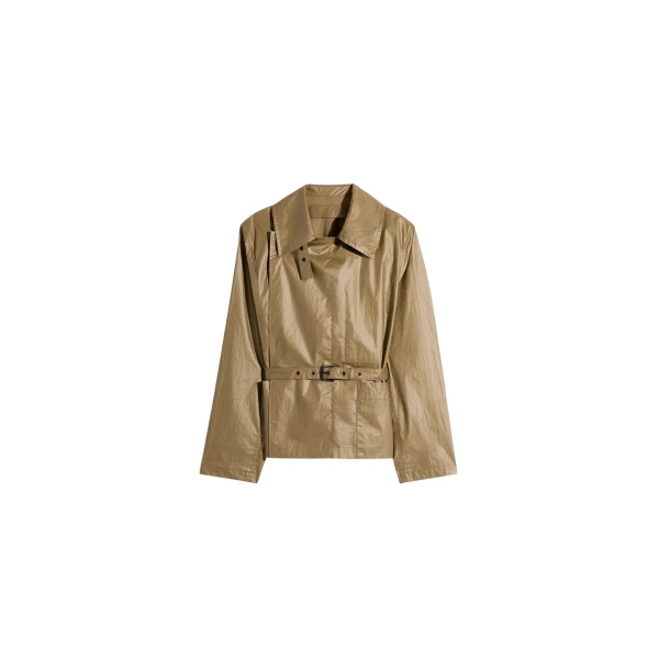 Lemaire Light Wrap Jacket in Light Coated Cotton - Jackets - Parisian Minimalist Luxury at Luxury Shoes 