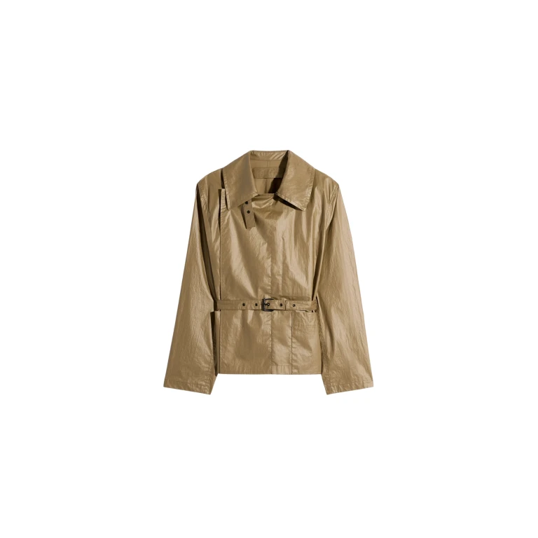 Lemaire Light Wrap Jacket in Light Coated Cotton - Jackets - Parisian Minimalist Luxury at Luxury Shoes 