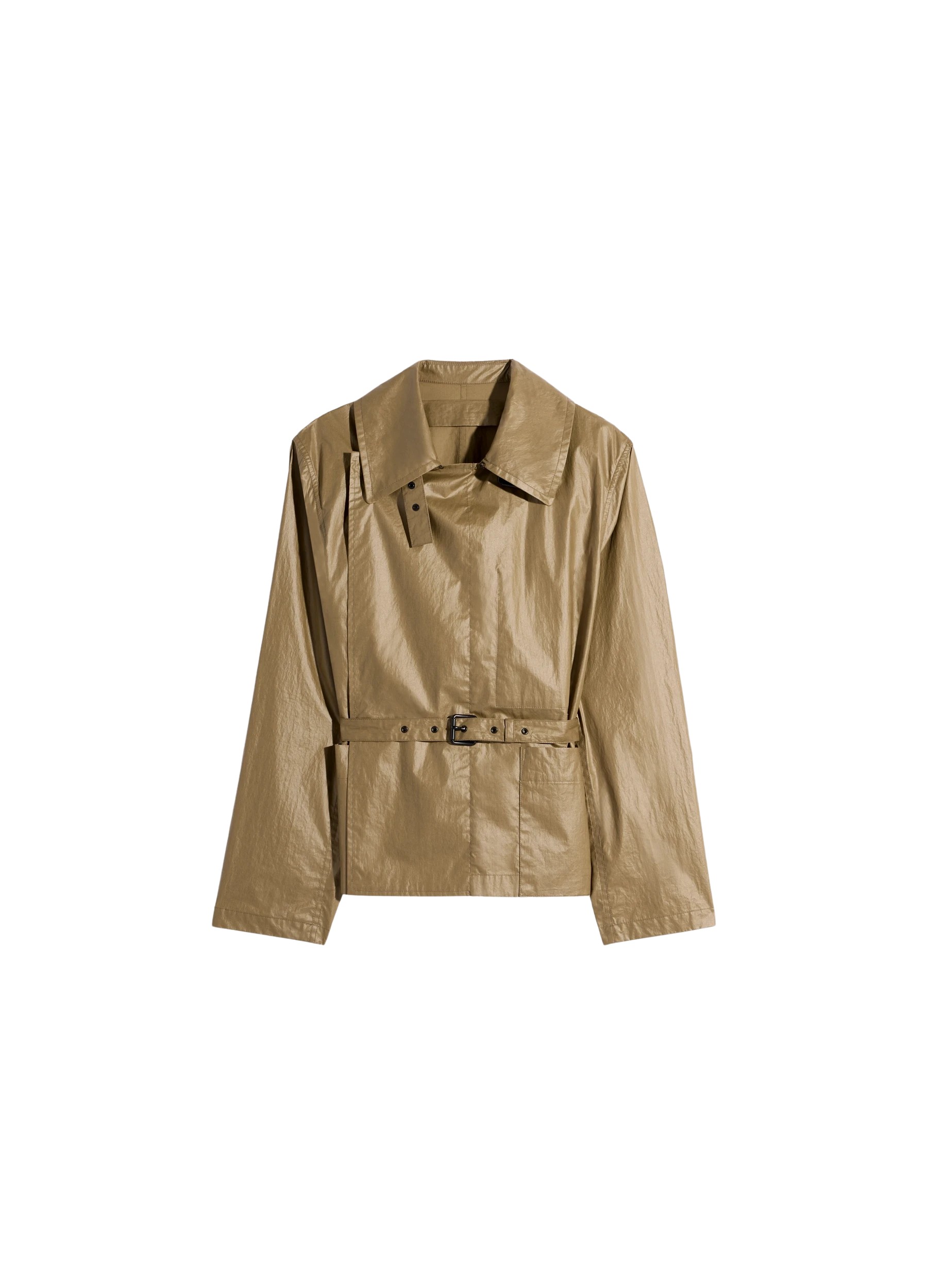 Lemaire Light Wrap Jacket in Light Coated Cotton - Jackets - Parisian Minimalist Luxury at Luxury Shoes 