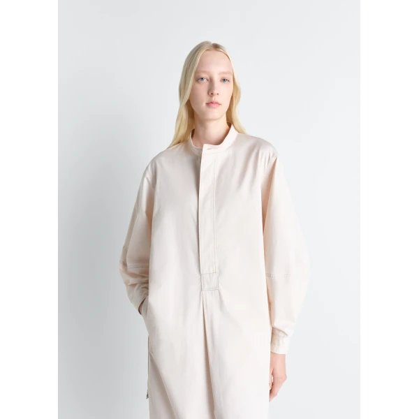 Lemaire Liquette Dress in Light Cotton Satin - Dresses - Parisian Minimalist Luxury at Luxury Shoes 