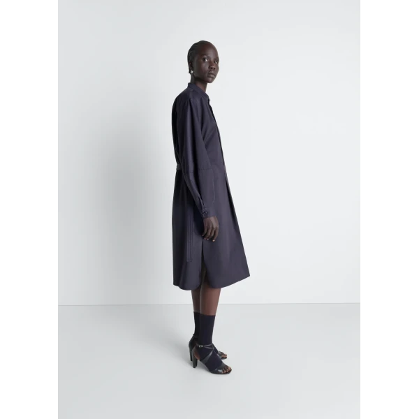 Lemaire Liquette Dress in Light Cotton Satin - Dresses - Parisian Minimalist Luxury at Luxury Shoes 