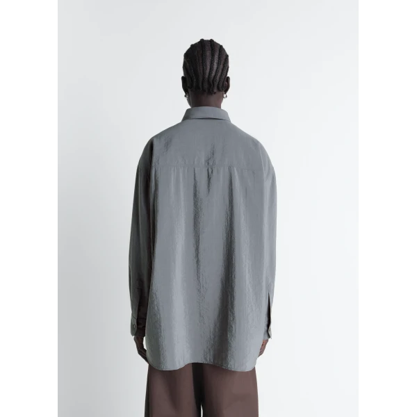 Lemaire Long Shirt with Tie in Dry Silk - Tops - Parisian Minimalist Luxury at Luxury Shoes 
