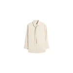 Lemaire Long Shirt with Tie in Dry Silk - Tops - Parisian Minimalist Luxury at Luxury Shoes 