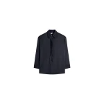 Lemaire Long Shirt with Tie in Dry Silk - Tops - Parisian Minimalist Luxury at Luxury Shoes 