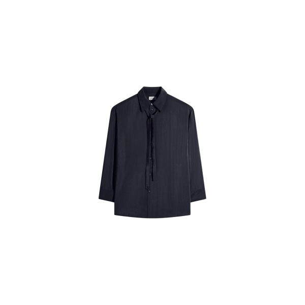 Lemaire Long Shirt with Tie in Dry Silk - Tops - Parisian Minimalist Luxury at Luxury Shoes 