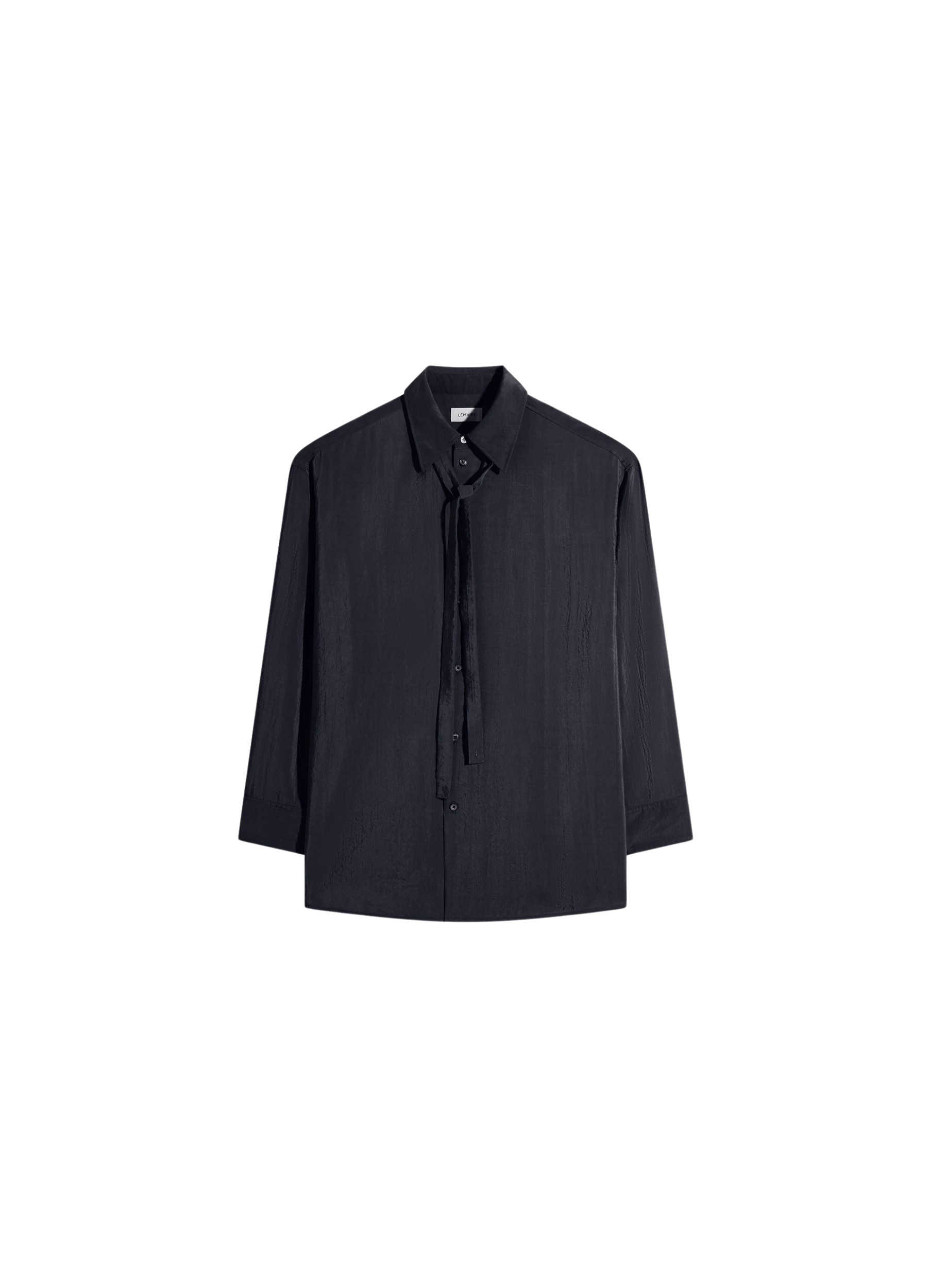 Lemaire Long Shirt with Tie in Dry Silk - Tops - Parisian Minimalist Luxury at Luxury Shoes 