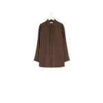 Lemaire Long Shirt with Tie in Dry Silk