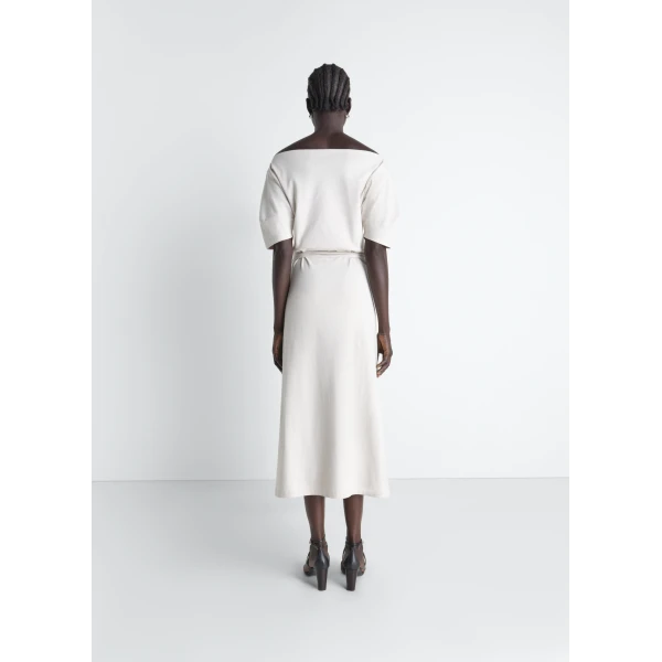 Lemaire Off Shoulder Dress in Jersey - Dresses - Parisian Minimalist Luxury at Luxury Shoes 